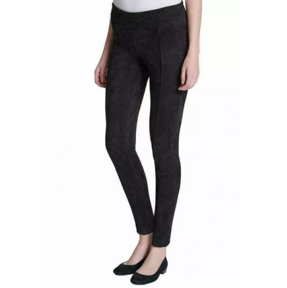 Andrew Marc Scuba Faux Suede Ponte Black Pants Pull On Soft Stretch Size XL - Picture 3 of 10